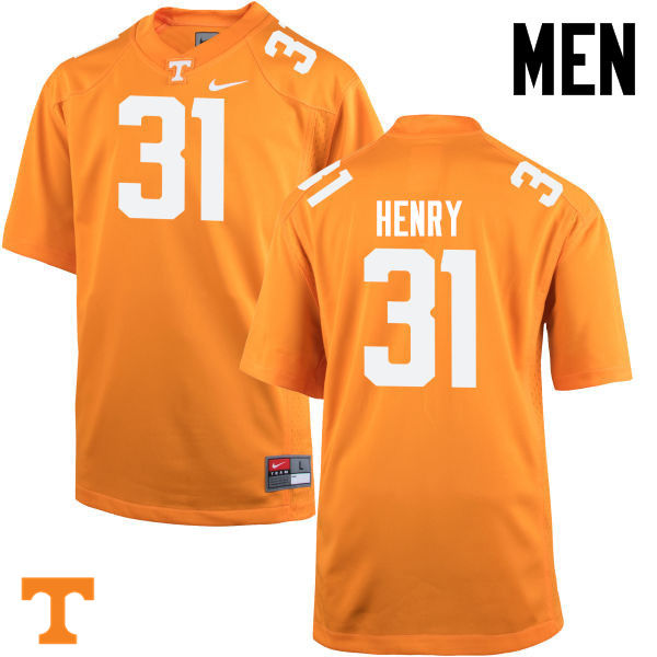 Men #31 Parker Henry Tennessee Volunteers College Football Jerseys-Orange